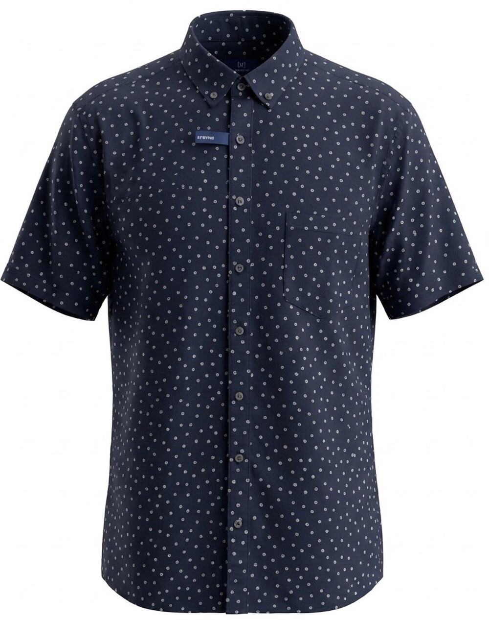 George Men’s 2XL Navy Polka‎ Dot Short Sleeve Casual Shirt Button Front
